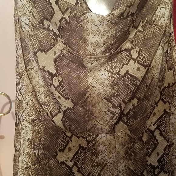 Python snakeskin backless dress snake top brown handmade tan beige small ooak - Picture 7 of 9